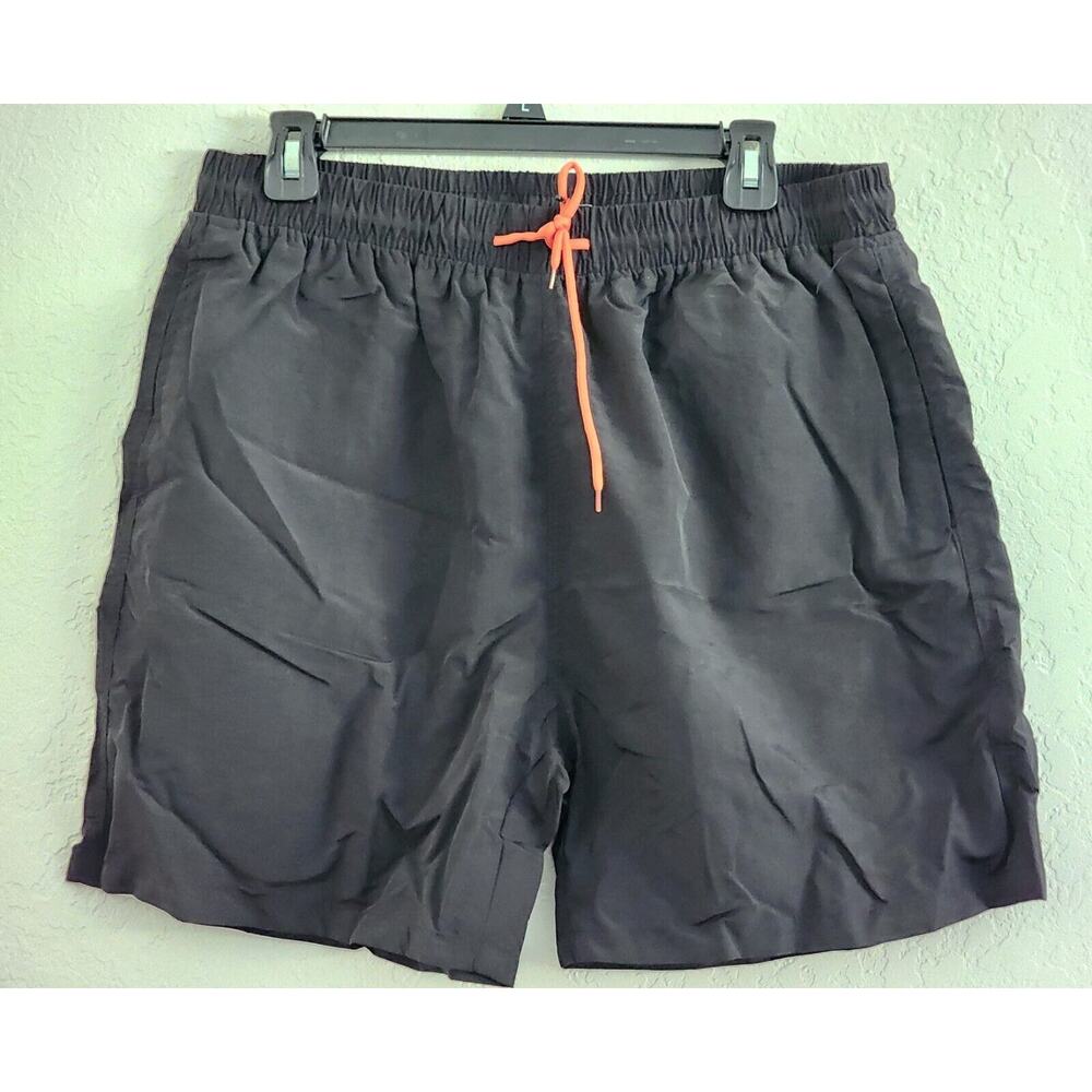 Swim/Active Shorts-Men's-Hoooyi-Black-6" Inseam-Draw String-Elastic-Netted-XL